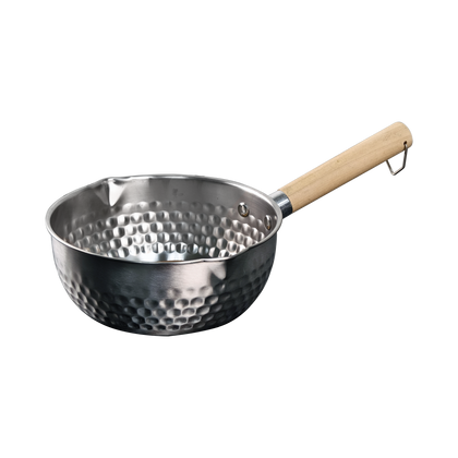 KTL Japanese Type Stainless Steel Snow Pan with Wooden Handle - CSPW